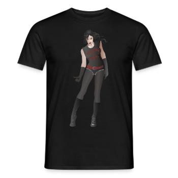 GIRL IN BLACK - Tribute to Milo Manara - Men's T-Shirt - black - Front - AI Model Male 178 light (178cm)
