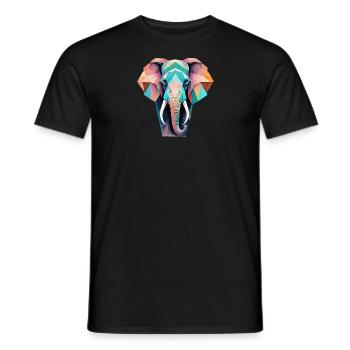 Geometric Elephant Gift Geometric - Men's T-Shirt - black - Front - AI Model Male 178 light (178cm)