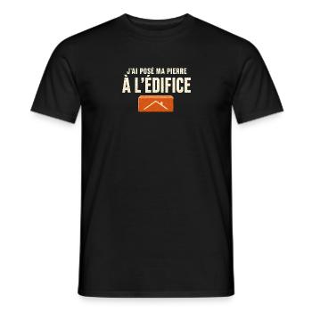 Ma pierre à l'édifice — Contribution - T-shirt homme - noir - Devant - AI Model Male 178 light (178cm)