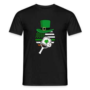 Irish American Flag Pickleball Shamrock St Patrick - Men's T-Shirt - black - Front - AI Model Male 178 light (178cm)