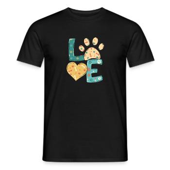 Dog Cat Dog Love Cat Love - Men's T-Shirt - black - Front - AI Model Male 178 light (178cm)