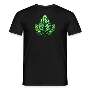 Épinards géométriques splendeur feuille verte - T-shirt homme - noir - Devant - AI Model Male 178 light (178cm)
