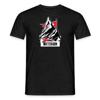 Matterhorn Mountain Flag Idée cadeau Hommes Femmes - T-shirt homme - noir - Devant - AI Model Male 178 light (178cm)