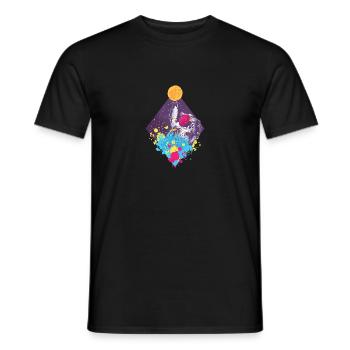 Sky is the limet, l'astronaute suit tes rêves - T-shirt homme - noir - Devant - AI Model Male 178 light (178cm)