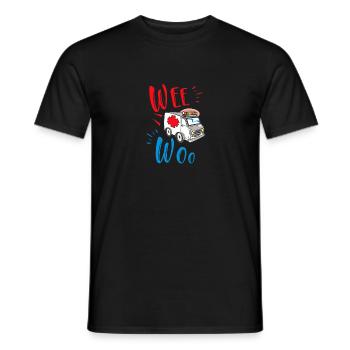 Tee-shirt ambulance paramédical WEE WOO AMR EMT AMR - T-shirt homme - noir - Devant - AI Model Male 178 light (178cm)