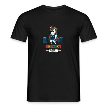 Unicorn Squad Weightlifting Workout Gym T Shirt - Men's T-Shirt - black - Front - AI Model Male 178 light (178cm)