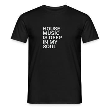 musique house - T-shirt homme - noir - Devant - AI Model Male 178 light (178cm)