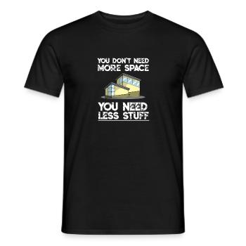 Tiny House Mini Haus Spruch Geschenk Minimalist - Männer T-Shirt - Schwarz - Vorne - AI Model Male 178 light (178cm)