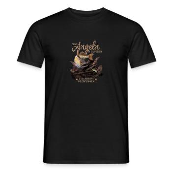 Zum Angeln geboren zur Arbeit gezwungen für Angler - Männer T-Shirt - Schwarz - Vorne - AI Model Male 178 light (178cm)