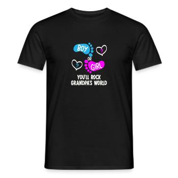garçon ou fille bébé annonce de sexe papy - T-shirt homme - noir - Devant - AI Model Male 178 light (178cm)