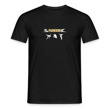 parkour parcours salto cadeau-saut d'obstacles - T-shirt homme - noir - Devant - AI Model Male 178 light (178cm)