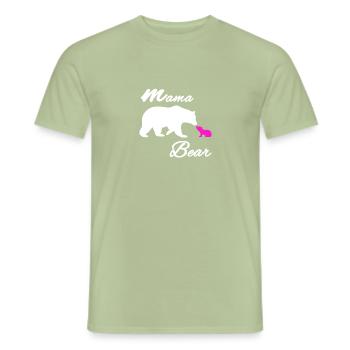 mamabär mama mutter mom mommy vintage hipster mum - Männer T-Shirt - Sage - Vorne - AI Model Male 178 light (178cm)
