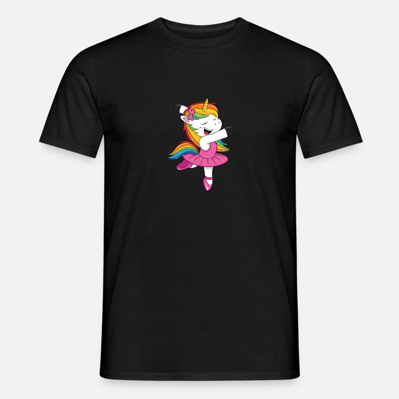 Rainbow Dancing Unicorn - Men's T-Shirt - black