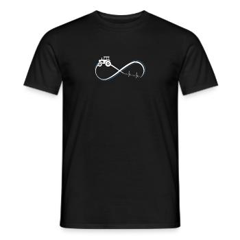 Tractor agriculture farmer gift · heartbeat - Men's T-Shirt - black - Front - AI Model Male 178 light (178cm)