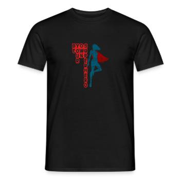 Superhero Woman - Men's T-Shirt - black - Front - AI Model Male 178 light (178cm)