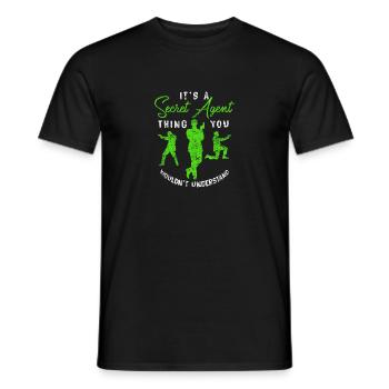agent secret - T-shirt homme - noir - Devant - AI Model Male 178 light (178cm)