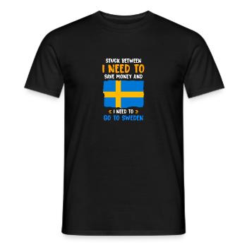 Schweden - Männer T-Shirt - Schwarz - Vorne - AI Model Male 178 light (178cm)