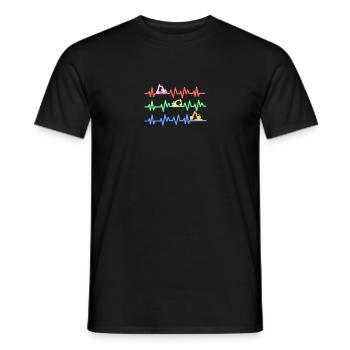 Machine de chantier de construction de pelle cadeau · battement de coeur - T-shirt homme - noir - Devant - AI Model Male 178 light (178cm)