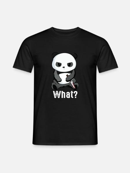 Panda mit Messer Killerpanda Bär Pandabär Geschenk - Männer T-Shirt - Schwarz