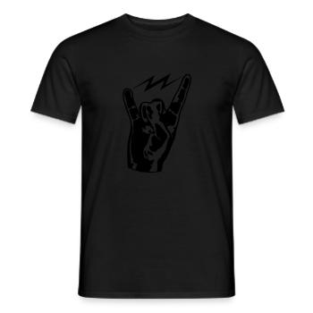 main doigt metal heavy rock concert musique pa - T-shirt homme - noir - Devant - AI Model Male 178 light (178cm)