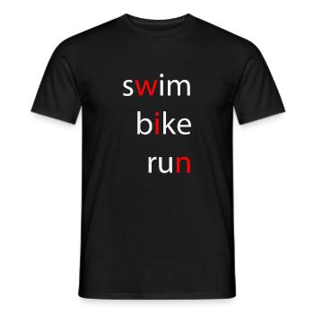 Triathlon - Men's T-Shirt - black - Front - AI Model Male 178 light (178cm)