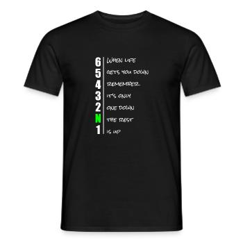 Dire de motard engrenage chemise cadeau - T-shirt homme - noir - Devant - AI Model Male 178 light (178cm)