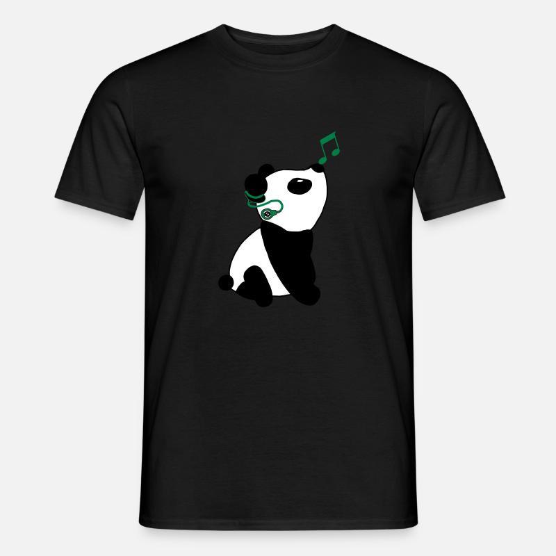 Panda mit Cochlea-Implantat - Männer T-Shirt - Schwarz