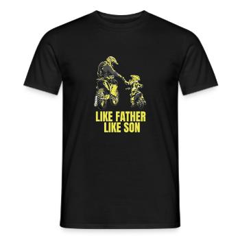 Motocross T-shirt like father his son father - Men's T-Shirt - black - Front - AI Model Male 178 light (178cm)