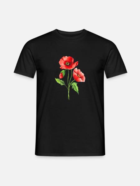 Blumen - Männer T-Shirt - Schwarz