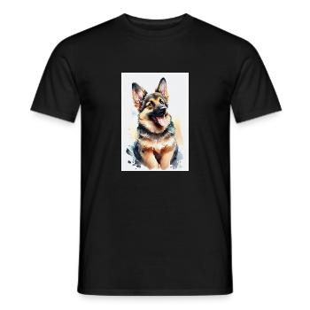 Deutscher Schäferhund Hund Malinois Cute - Männer T-Shirt - Schwarz - Vorne - AI Model Male 178 light (178cm)