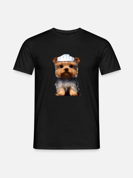 Yorkshire Terrier Kochen Hundewelpe Gastronom Hund - Männer T-Shirt - Schwarz