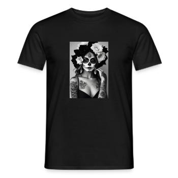 Santa Muerte II - Men's T-Shirt - black - Front - AI Model Male 178 light (178cm)