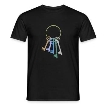 Jeu de clés - T-shirt homme - noir - Devant - AI Model Male 178 light (178cm)