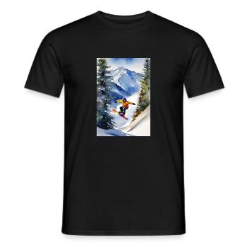 Snowboarder I - Männer T-Shirt - Schwarz - Vorne - AI Model Male 178 light (178cm)