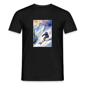 Ski I - Männer T-Shirt - Schwarz - Vorne - AI Model Male 178 light (178cm)