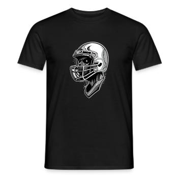 American Football Skull - Men's T-Shirt - black - Front - AI Model Male 178 light (178cm)