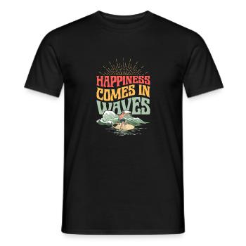 Certified Badass Forklift Operator Surfing Surfer - Men's T-Shirt - black - Front - AI Model Male 178 light (178cm)