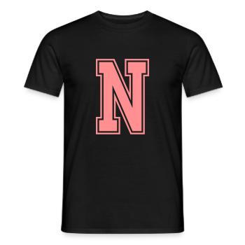 Buchstabe N - Männer T-Shirt - Schwarz - Vorne - AI Model Male 178 light (178cm)