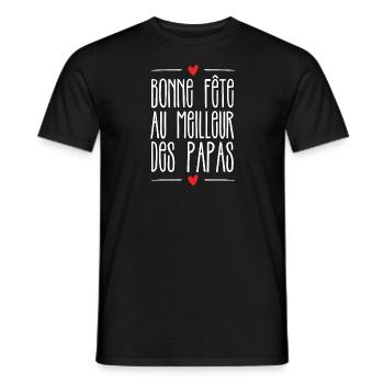 Bonne fête au meilleur des papas - T-shirt homme - noir - Devant - AI Model Male 178 light (178cm)
