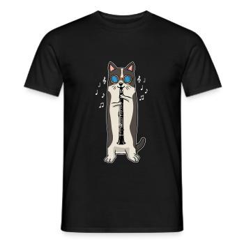 Clarinette chat musicien Kitty Instrument de musique - T-shirt homme - noir - Devant - AI Model Male 178 light (178cm)