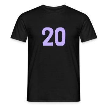 20. 20 ANS. 20e ANNIVERSAIRE. ANNIVERSAIRE 20 ANS. - T-shirt homme - noir - Devant - AI Model Male 178 light (178cm)