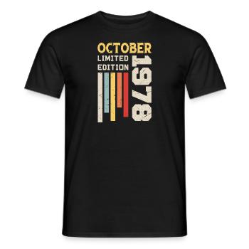 October 1978 - October 1978 Birthday Gift - Men's T-Shirt - black - Front - AI Model Male 178 light (178cm)