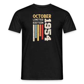 October 1954 - October 1954 Anniversary Gift - Men's T-Shirt - black - Front - AI Model Male 178 light (178cm)