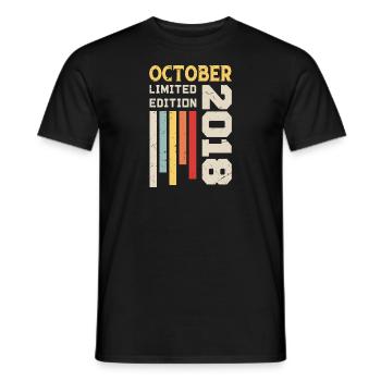 Oktober 2018 - Oktober 2018 Geburtstagsgeschenk - Männer T-Shirt - Schwarz - Vorne - AI Model Male 178 light (178cm)