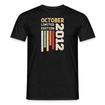 October 2012 - October 2012 Birthday Gift - Men's T-Shirt - black - Front - AI Model Male 178 light (178cm)