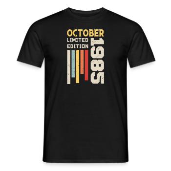 Oktober 1985 - Oktober 1985 Geburtstagsgeschenk - Männer T-Shirt - Schwarz - Vorne - AI Model Male 178 light (178cm)