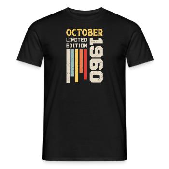 October 1960 - October 1960 Anniversary Gift - Men's T-Shirt - black - Front - AI Model Male 178 light (178cm)