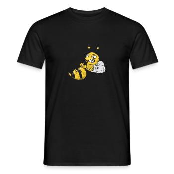 Retro Vintage Grunge Style Hornisse Wespe Bienen - Männer T-Shirt - Schwarz - Vorne - AI Model Male 178 light (178cm)