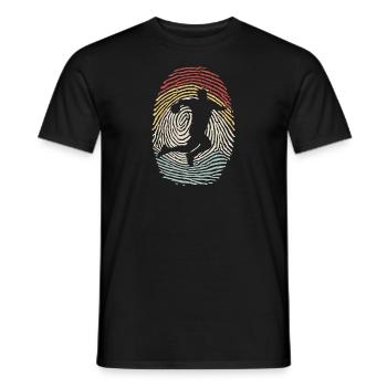 Handball Fingerprint Retro Handball Player Gift - Men's T-Shirt - black - Front - AI Model Male 178 light (178cm)