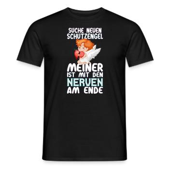 Suche Schutzengel Nerven - Männer T-Shirt - Schwarz - Vorne - AI Model Male 178 light (178cm)